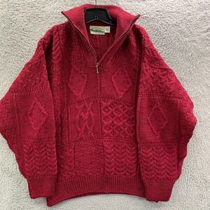 Aran Crafts Ireland Sweater Mens Large Red
